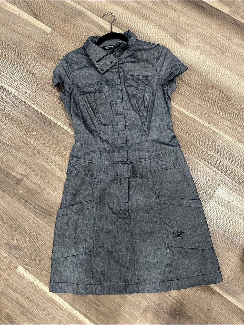Arc'teryx Blasa Dress Gray Mini Shirt Dress Size 6